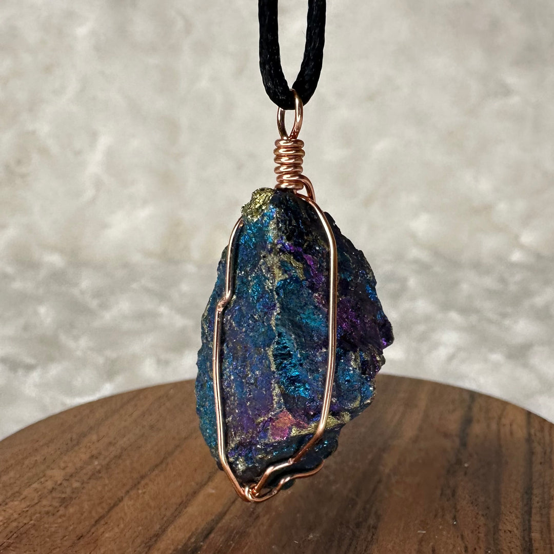 Peacock Pyrite Wire Wrap