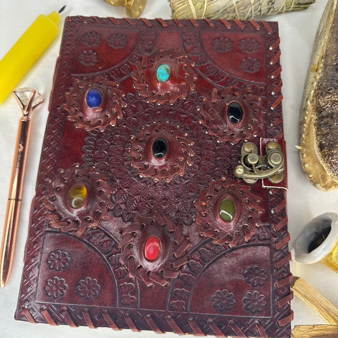 7 Crystal Leather Journal - Soulfulvibesco