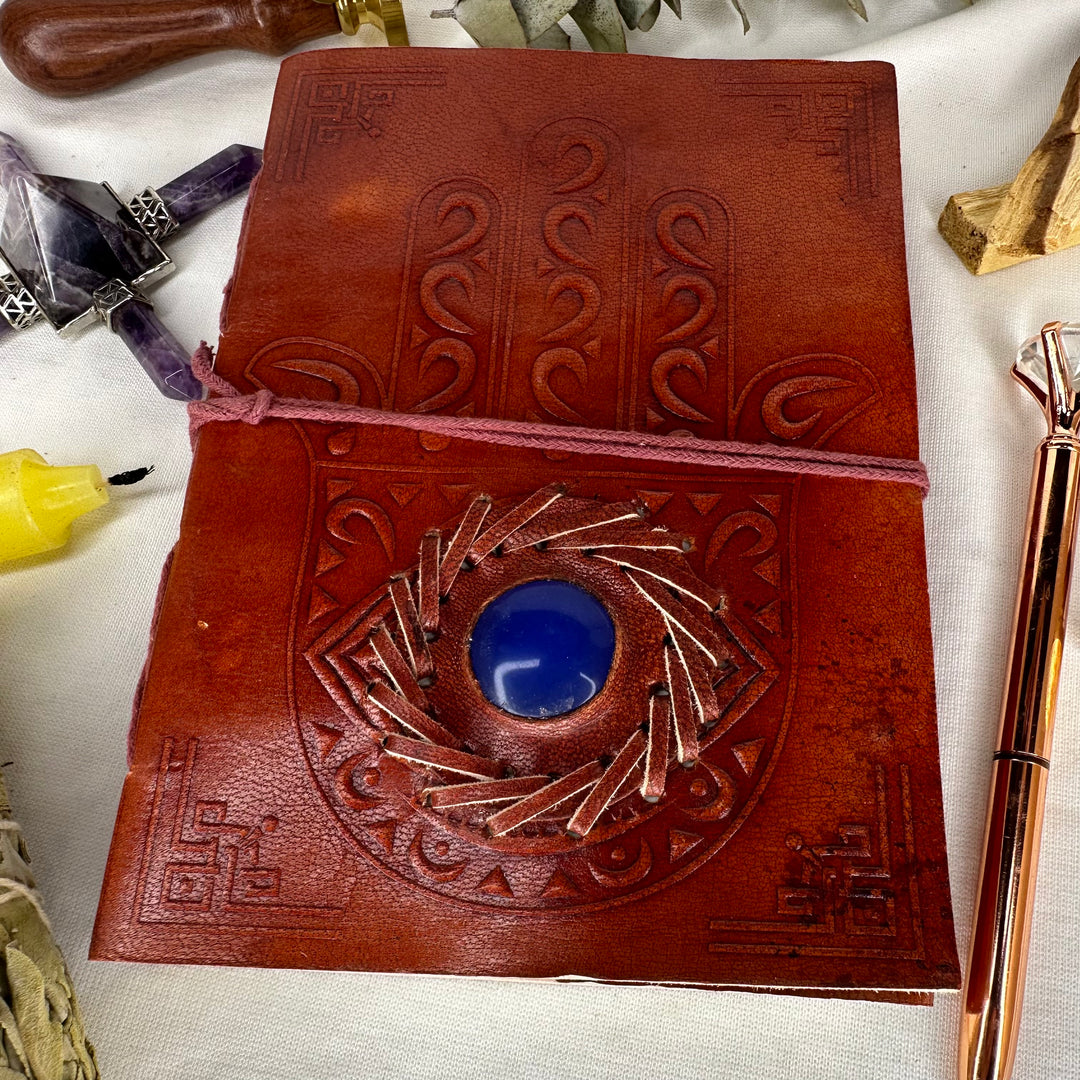 Hamsa Hand Leather Journal - Soulfulvibesco