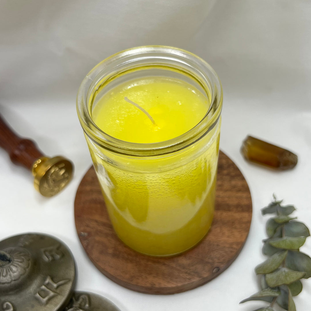 Yellow Glass Candle - Soulfulvibesco