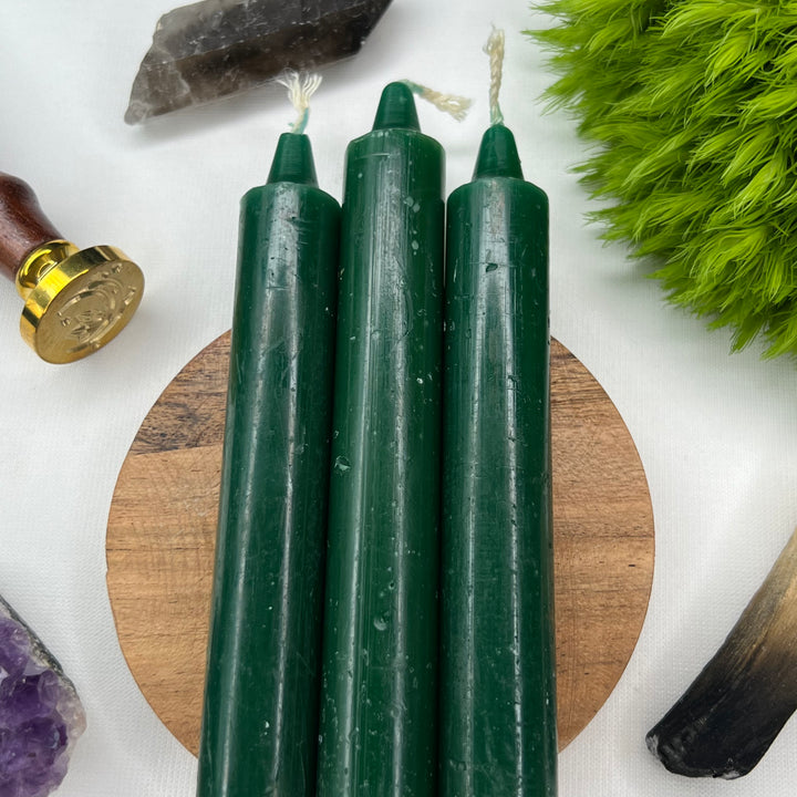 Green Taper Candles - Soulfulvibesco