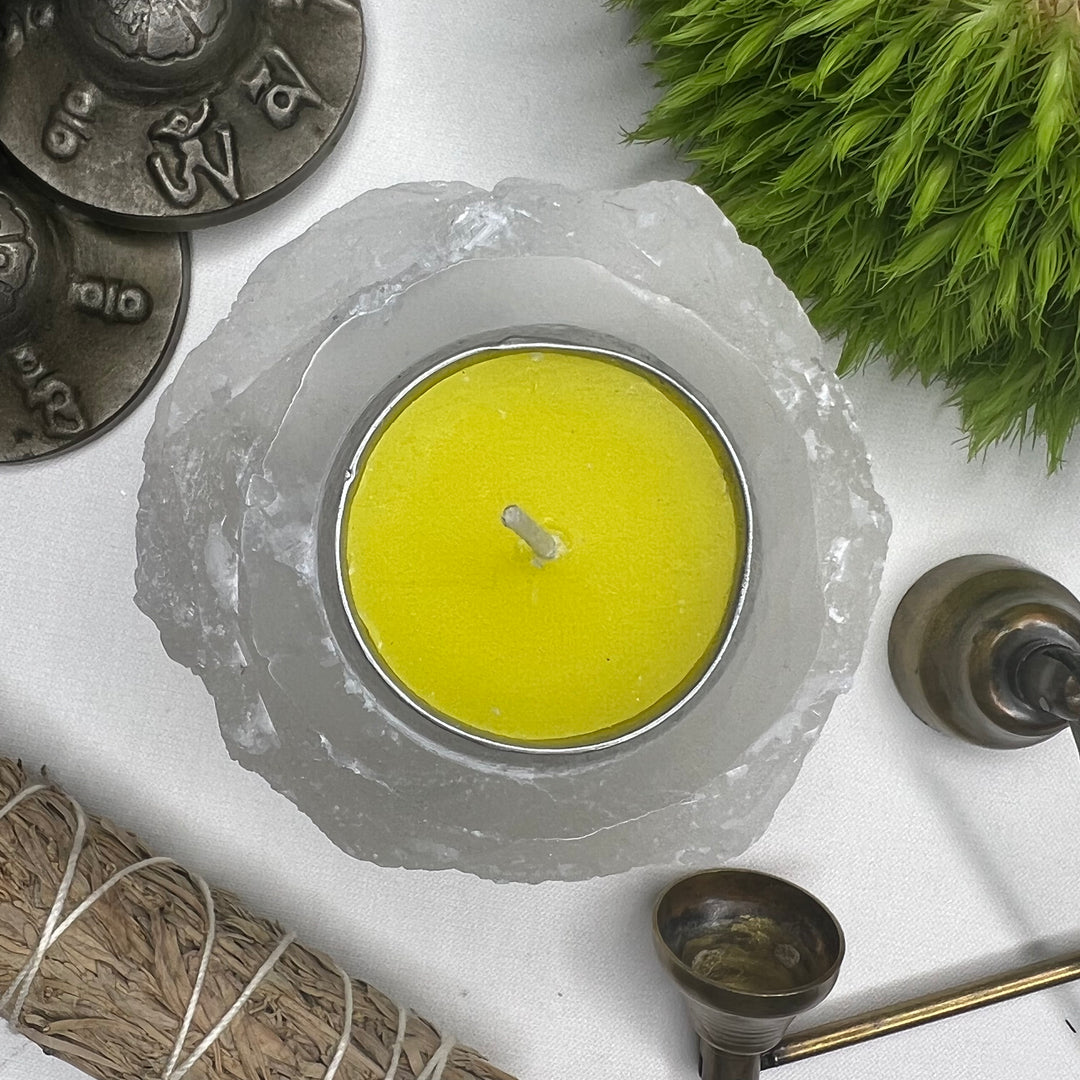 Yellow Tea Light Candle - Soulfulvibesco