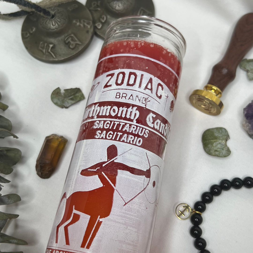 Sagittarius Glass Candle - Soulfulvibesco