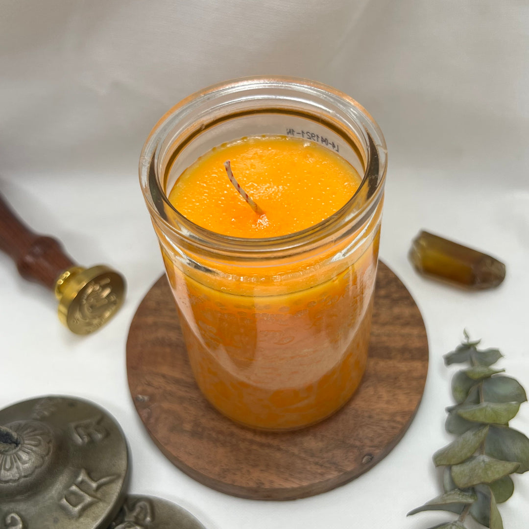 Orange Glass Candle - Soulfulvibesco