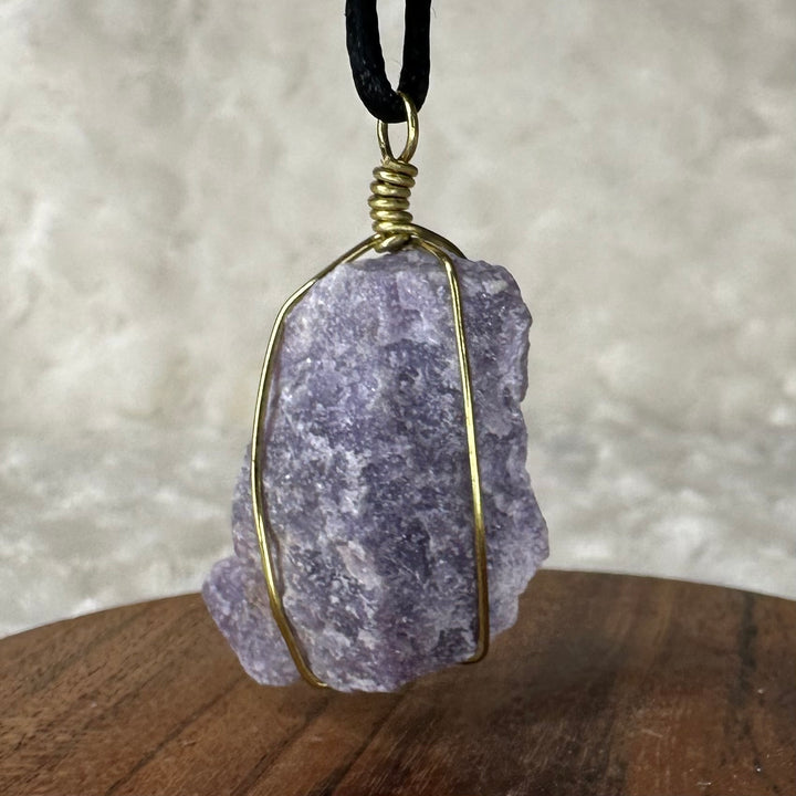 Lepidolite Wire Wrap (Gold)