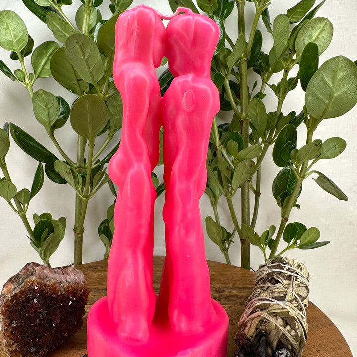 Pink Face to Face Figure Candle - Soulfulvibesco