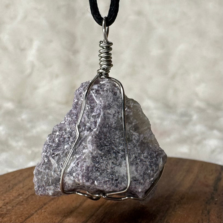 Lepidolite Wire Wrap (Silver)