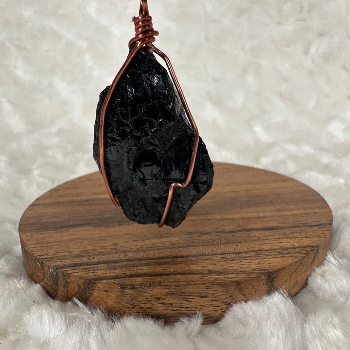 Black Tourmaline Wire Wrap (Rose Gold)