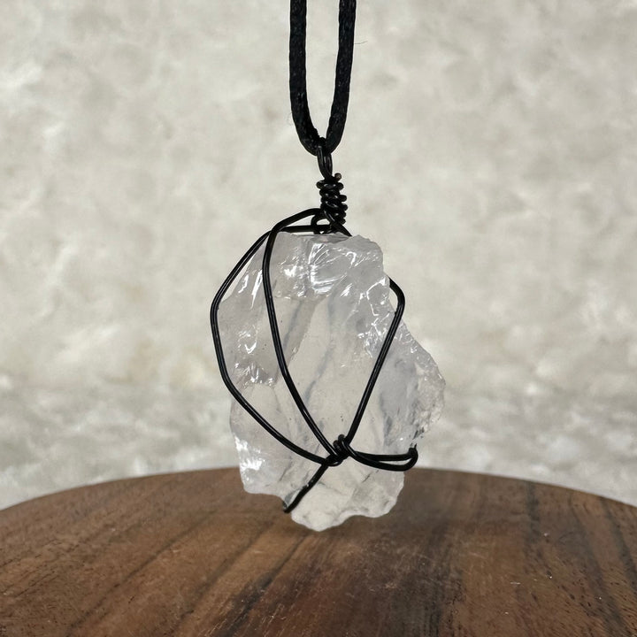 Clear Quartz Wire Wrap (Black)