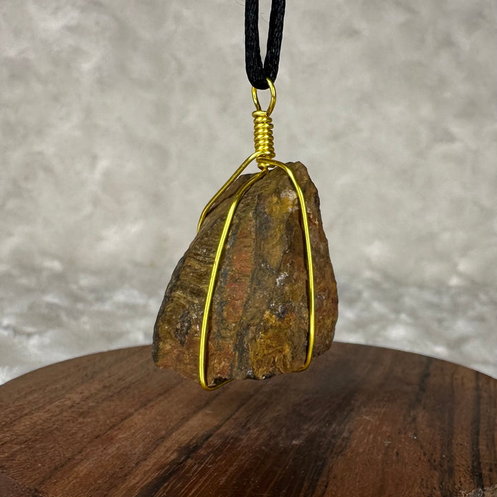 Tigers Eye Wire Wrap (Gold)