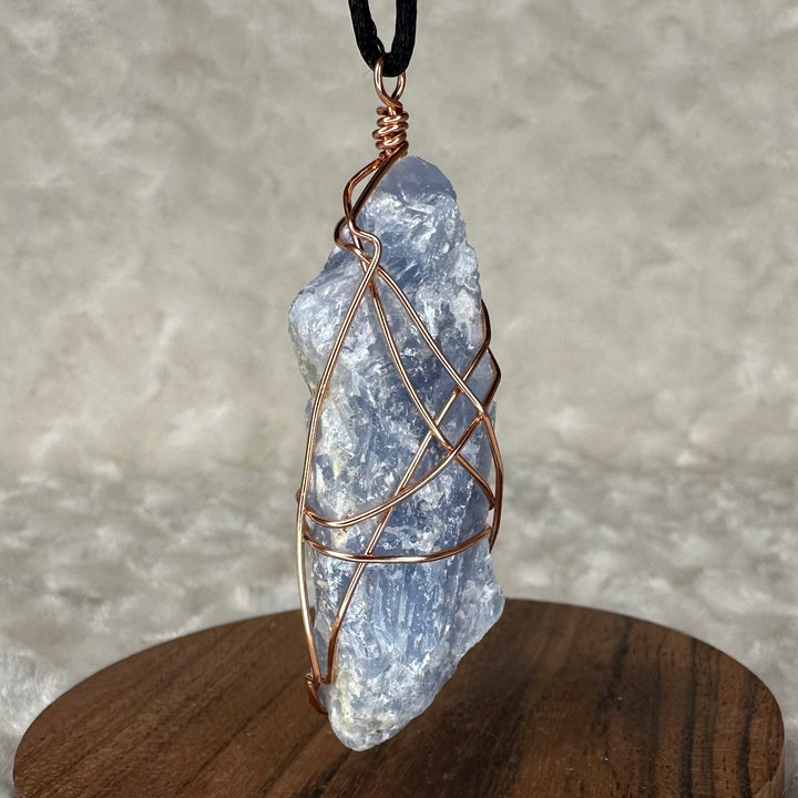 Blue Calcite Wire Wrap (Rose Gold)