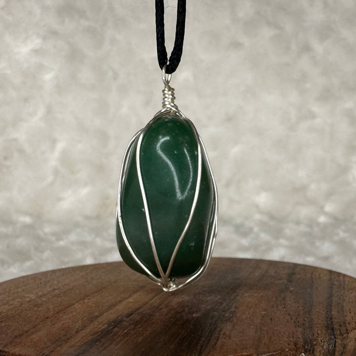 Green Aventurine Wire Wrap (Silver)