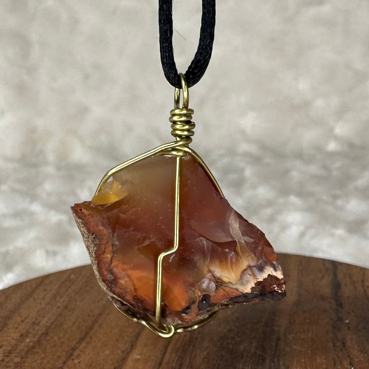 Carnelian Wire Wrap (Gold)