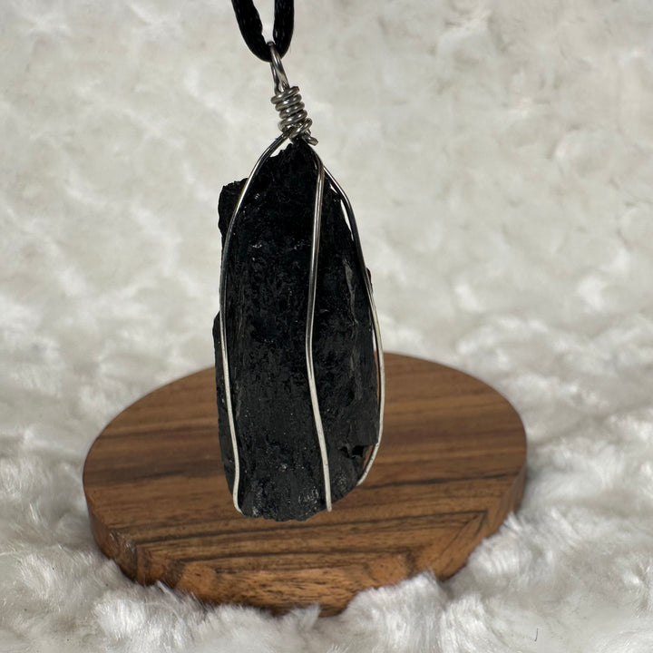 Black Tourmaline Wire Wrap (Silver)