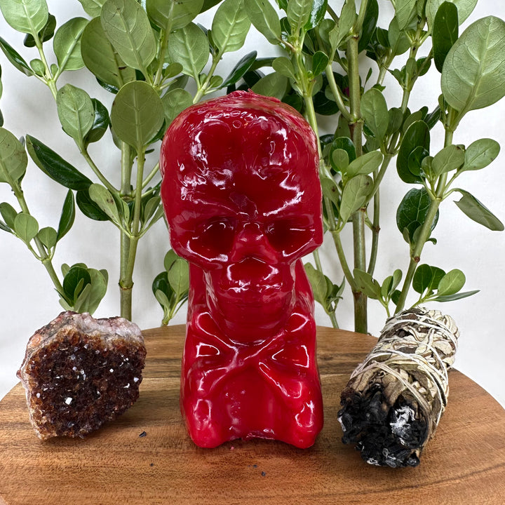 Red Skull Figure Candle - Soulfulvibesco