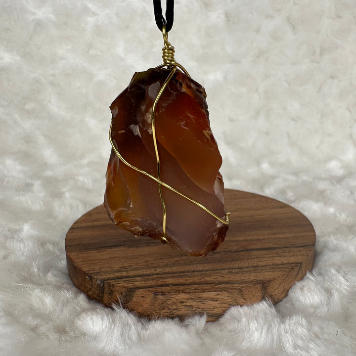 Carnelian Wire Wrap (Gold)