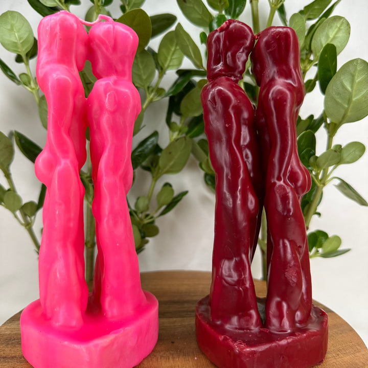 Pink Face to Face Figure Candle - Soulfulvibesco