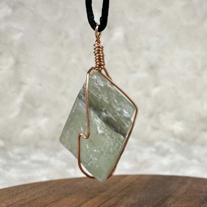 Green Calcite Wire Wrap (Rose Gold)