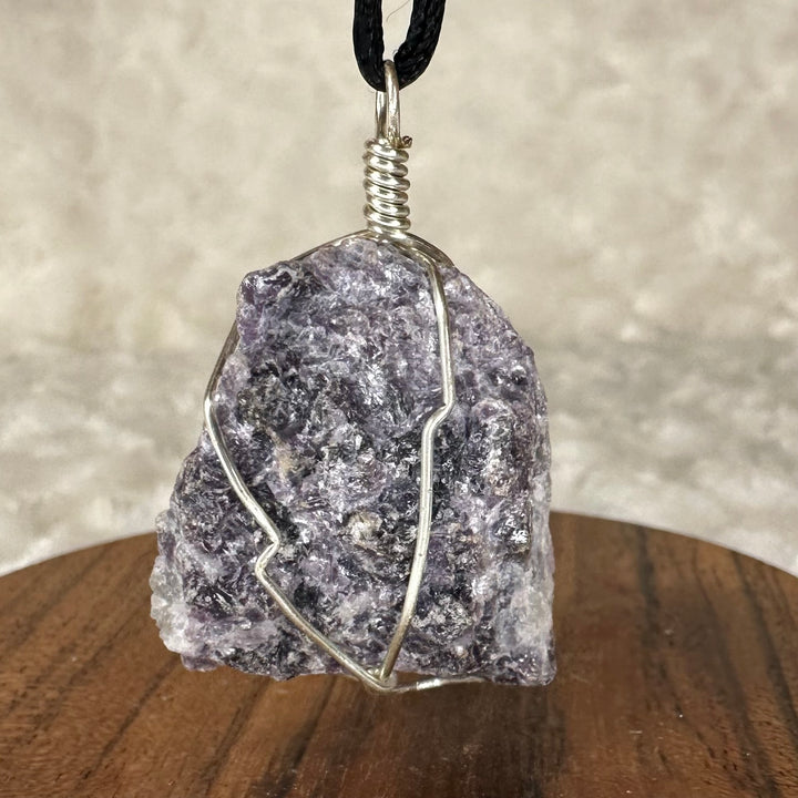 Lepidolite Wire Wrap (Silver)