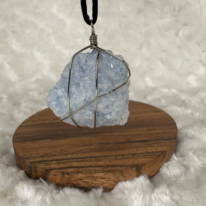 Blue Calcite Wire Wrap (Silver)