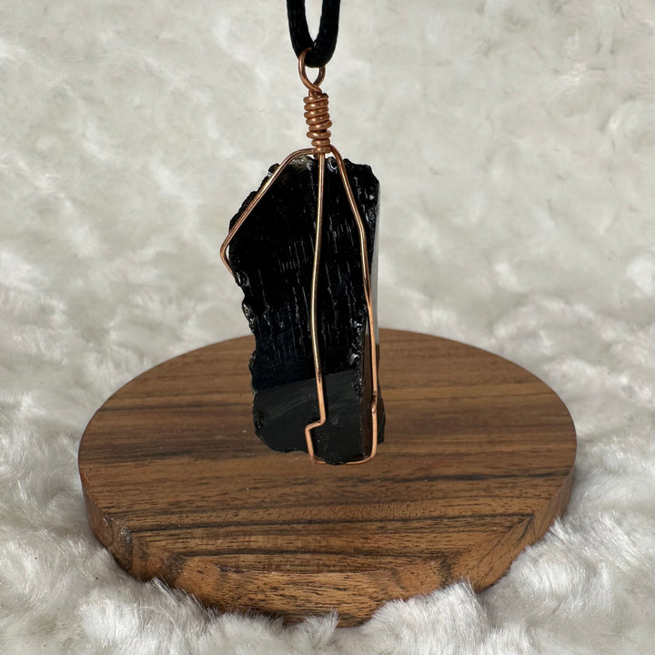 Black Obsidian Wire Wrap (Rose Gold)