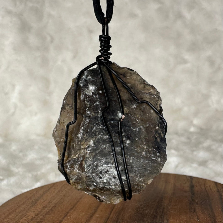 Smoky Quartz Wire Wrap (Black)