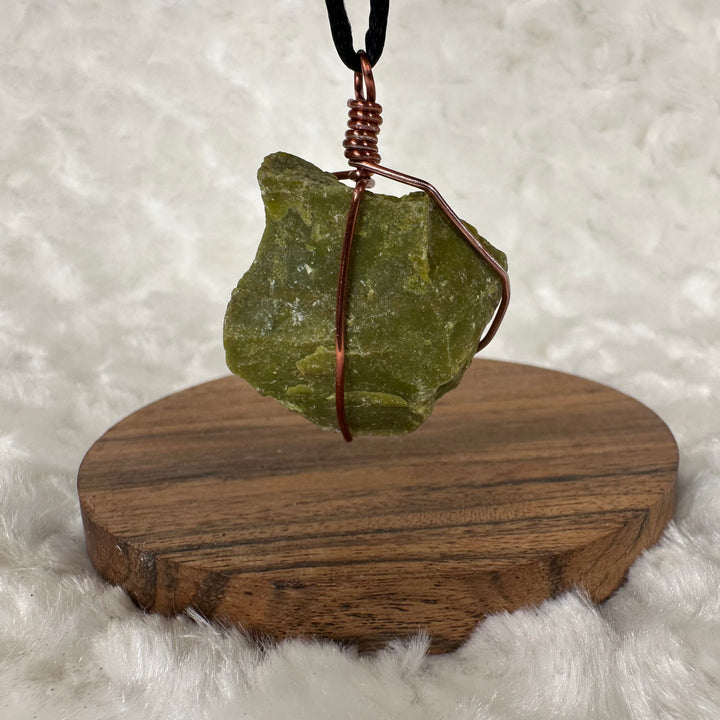 Green Opal Wire Wrap (Rose Gold)