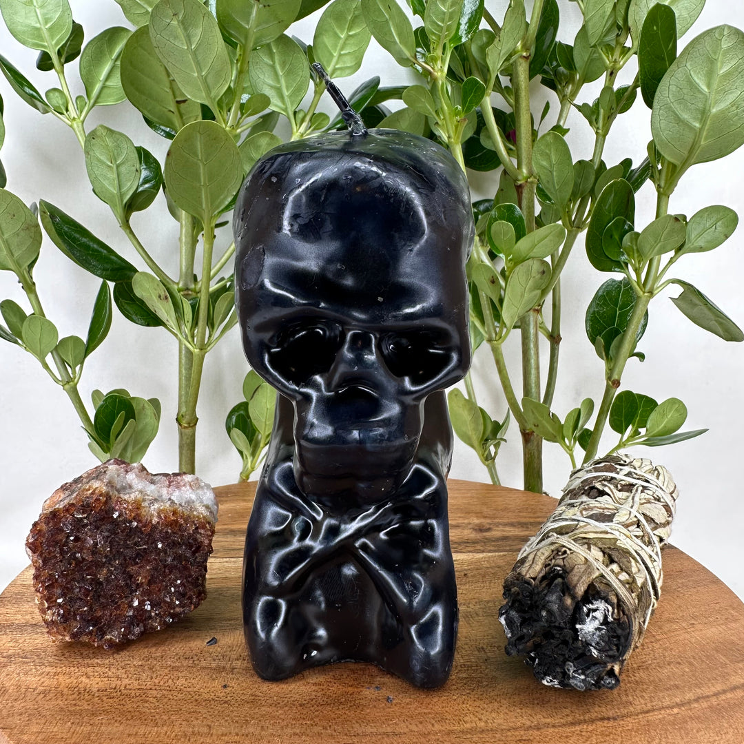Black Skull Figure Candle - Soulfulvibesco