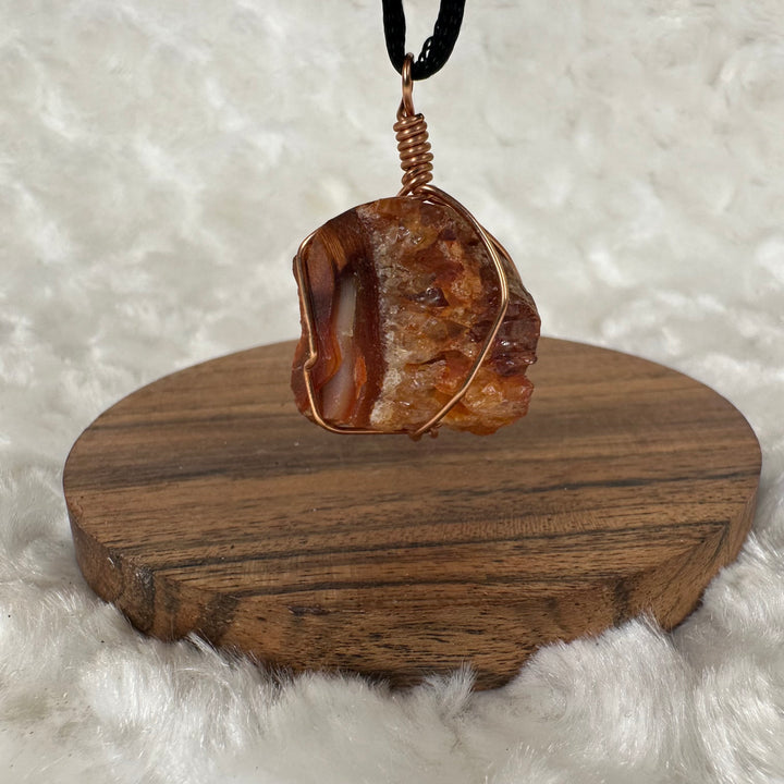 Carnelian Wire Wrap (Rose Gold)