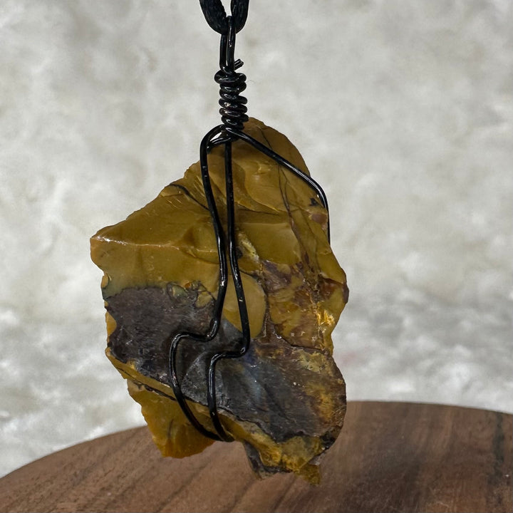 Yellow Jasper Wire Wrap (Black)