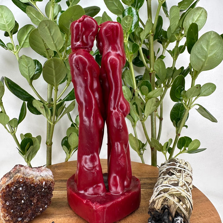 Red Face to Face Figure Candle - Soulfulvibesco