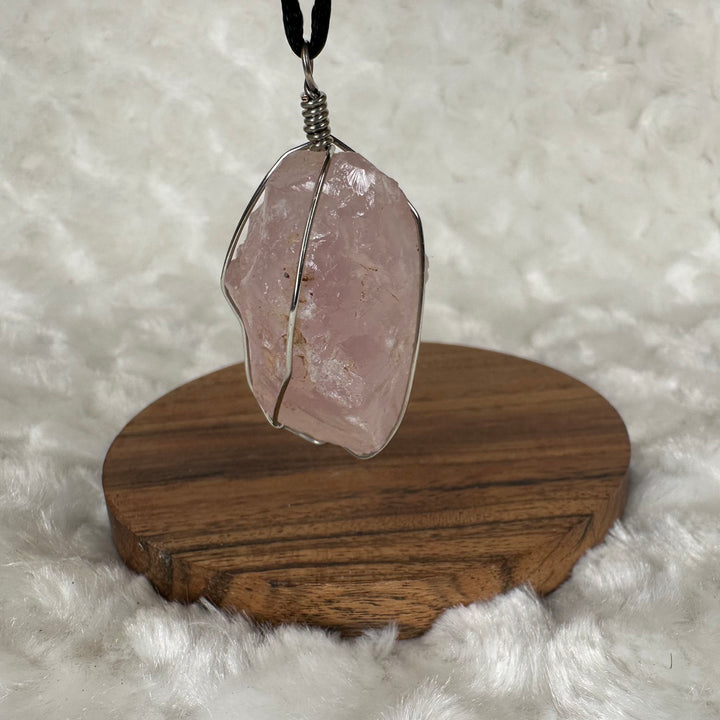 Rose Quartz Wire Wrap (Silver)