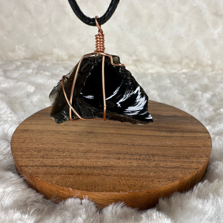 Black Obsidian Wire Wrap (Rose Gold) - Soulfulvibesco