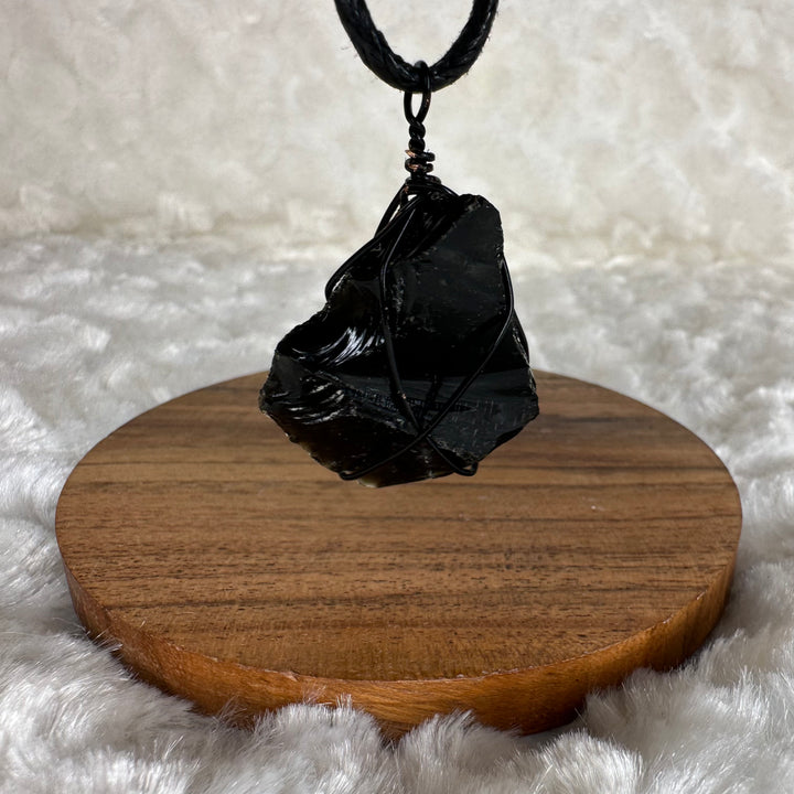 Black Obsidian Wire Wrap (Black) - Soulfulvibesco