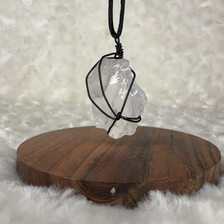 Clear Quartz Wire Wrap (Black)