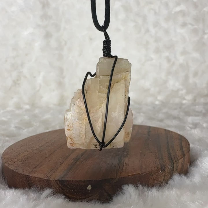 Moonstone Wire Wrap (Black)