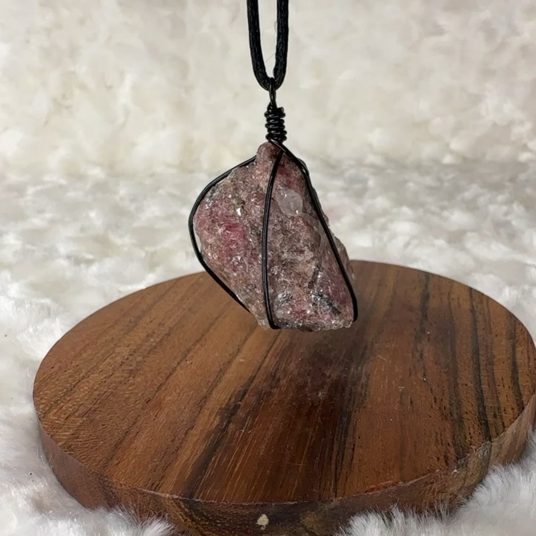 Rhodonite Wire Wrap (Black)