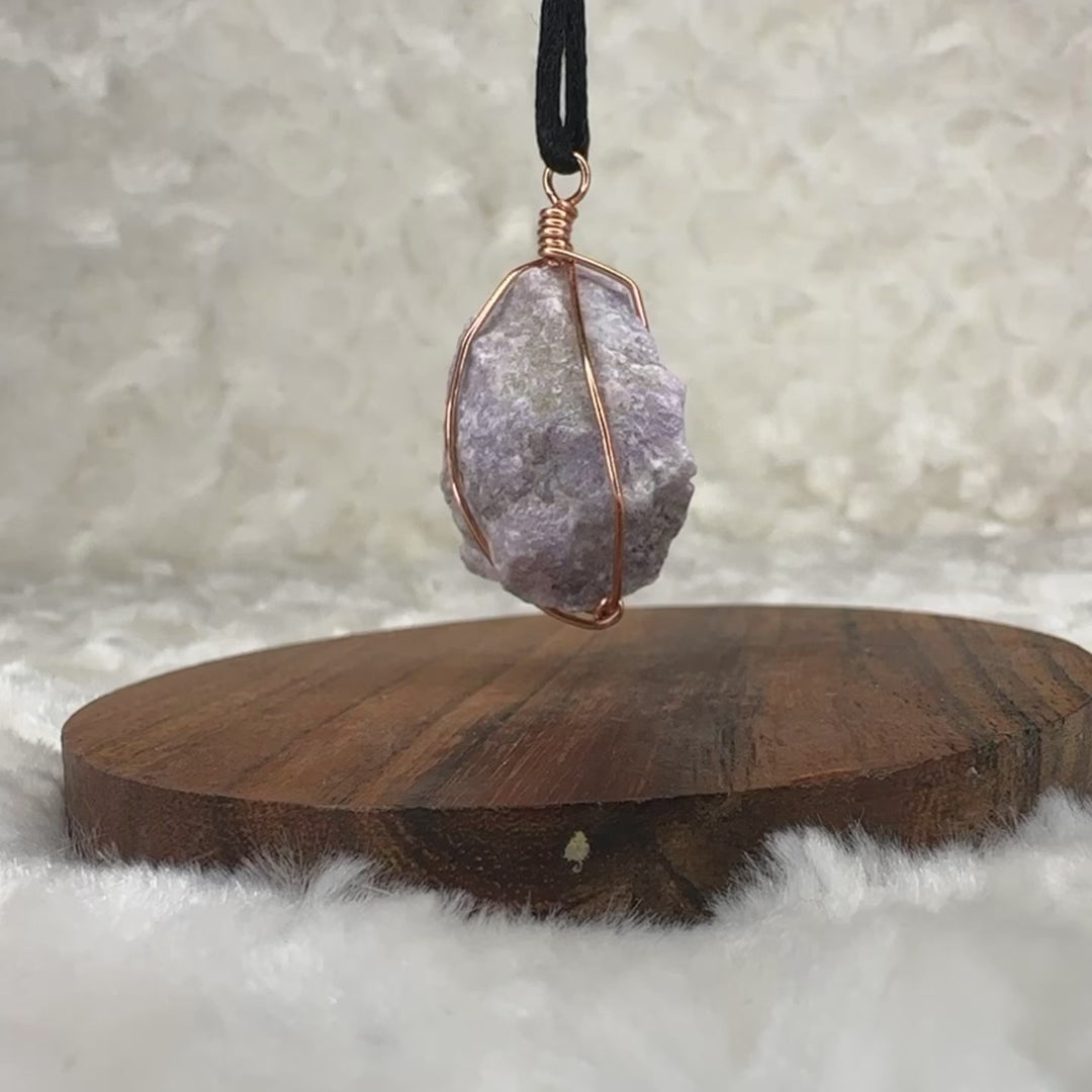 Lepidolite Wire Wrap (Rose Gold)