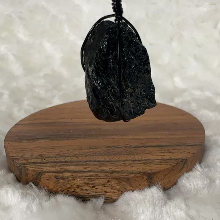 Black Tourmaline Wire Wrap (Black)