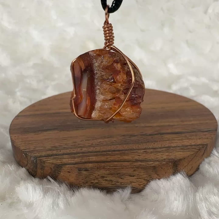 Carnelian Wire Wrap (Rose Gold)
