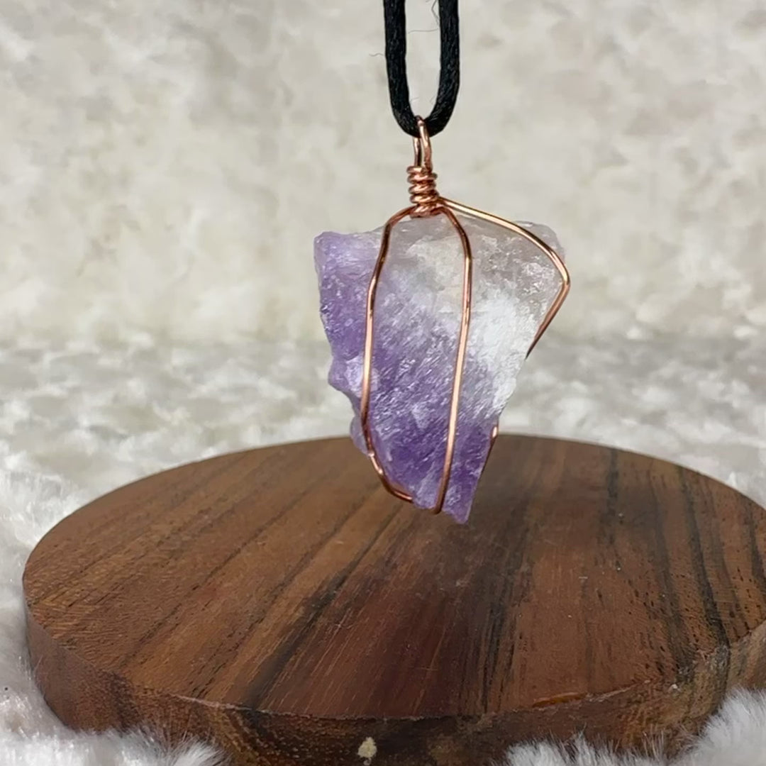 Amethyst Wire Wrap (Rose Gold)