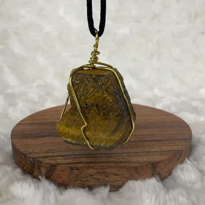 Tigers Eye Wire Wrap (Gold)