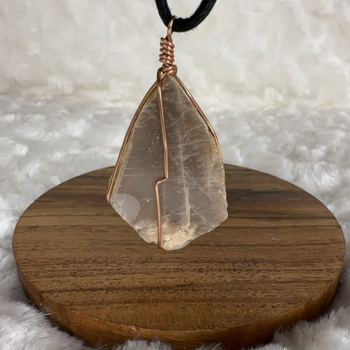 Moonstone Wire Wrap (Rose Gold)