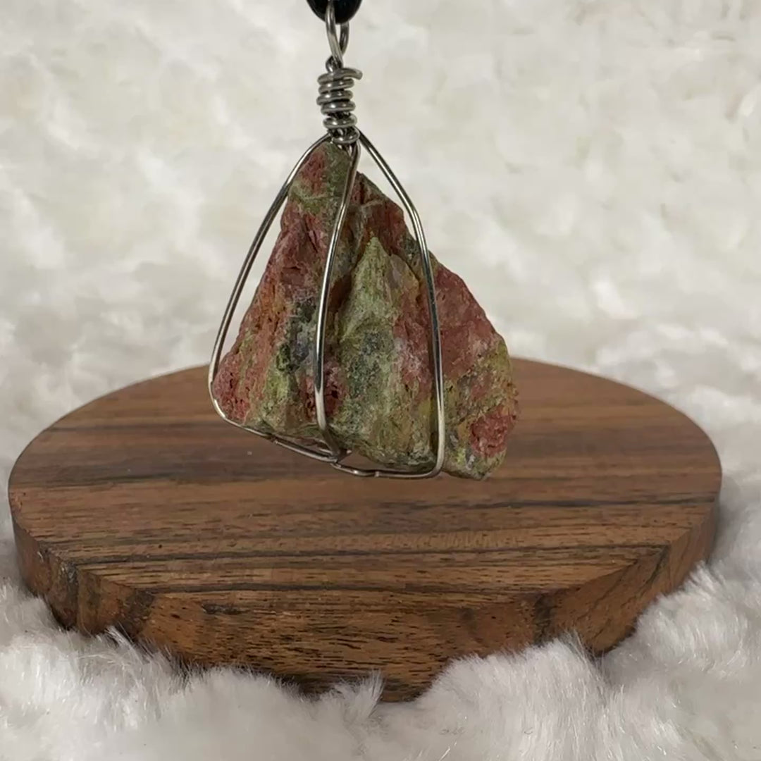 Unakite Wire Wrap (Silver)