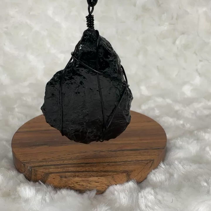 Black Tourmaline Wire Wrap (Black)