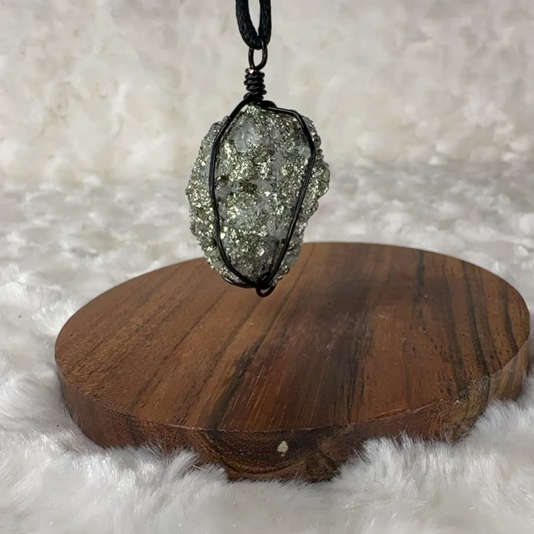 Pyrite Wire Wrap (Black)