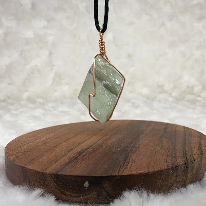 Green Calcite Wire Wrap (Rose Gold)