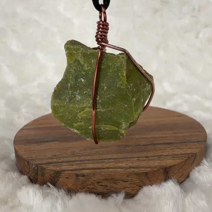 Green Opal Wire Wrap (Rose Gold)