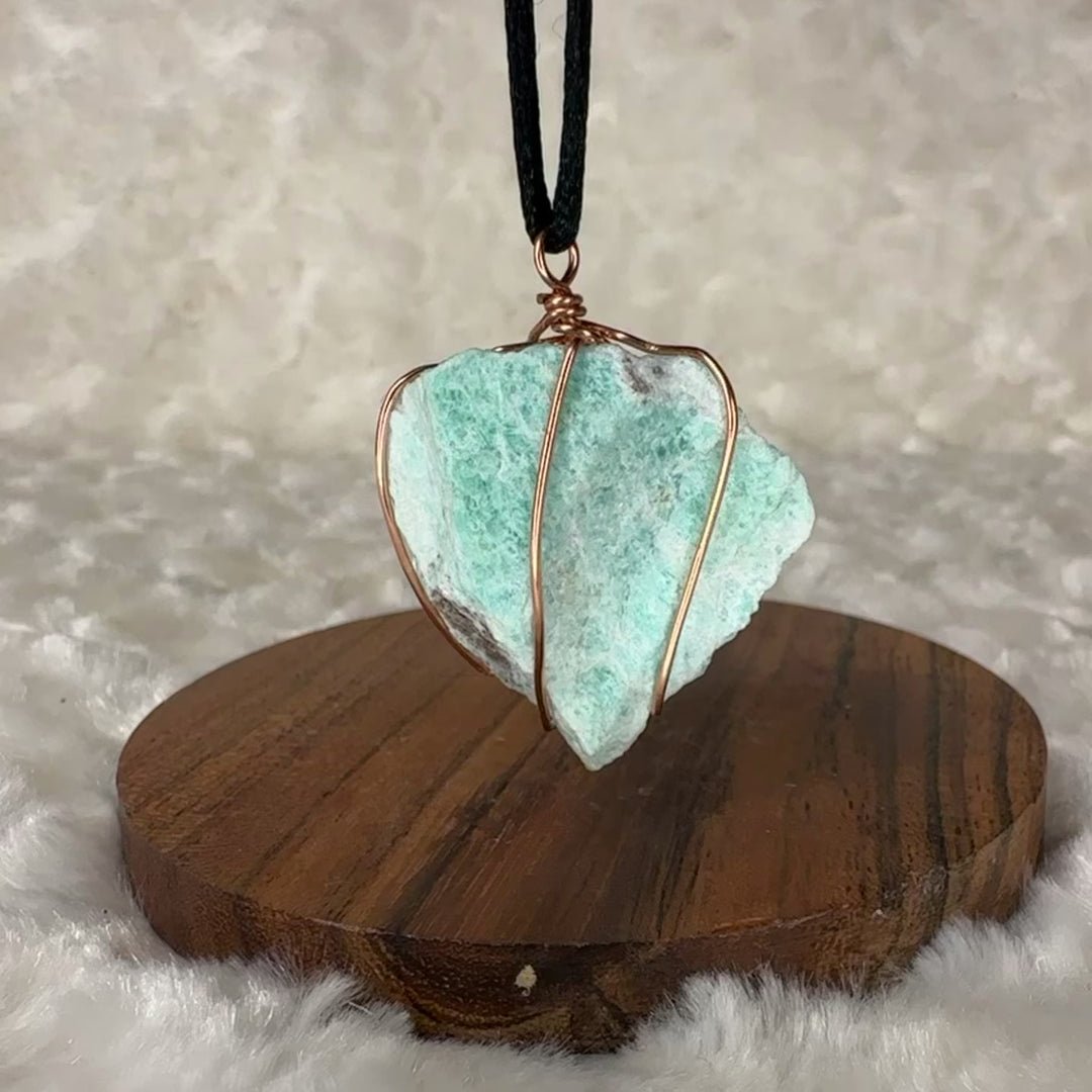 Amazonite Wire Wrap (Rose Gold)