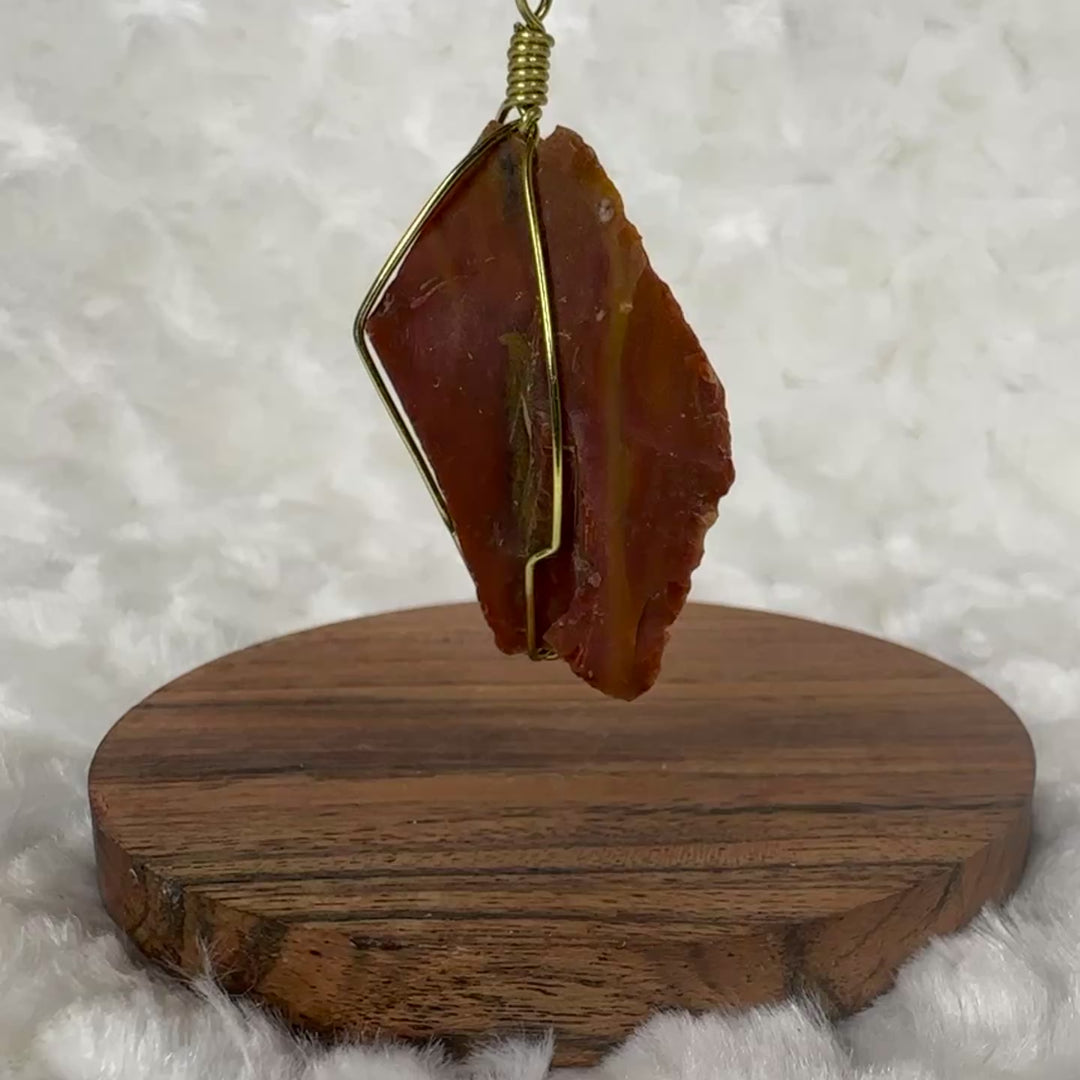 Red Jasper Wire Wrap (Gold)